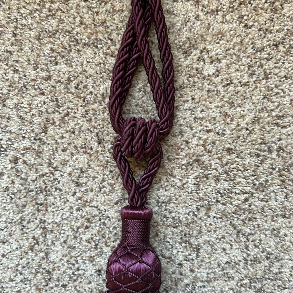 Large Burgundy Curtain Drapery Tieback Tassle